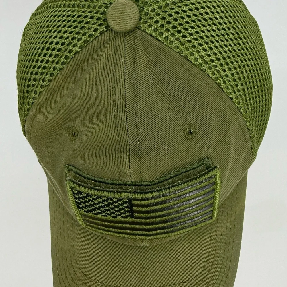 Pit Bull Snapback Mesh Trucker Hat Green OS Adjustable Embroidered Flag **READ**